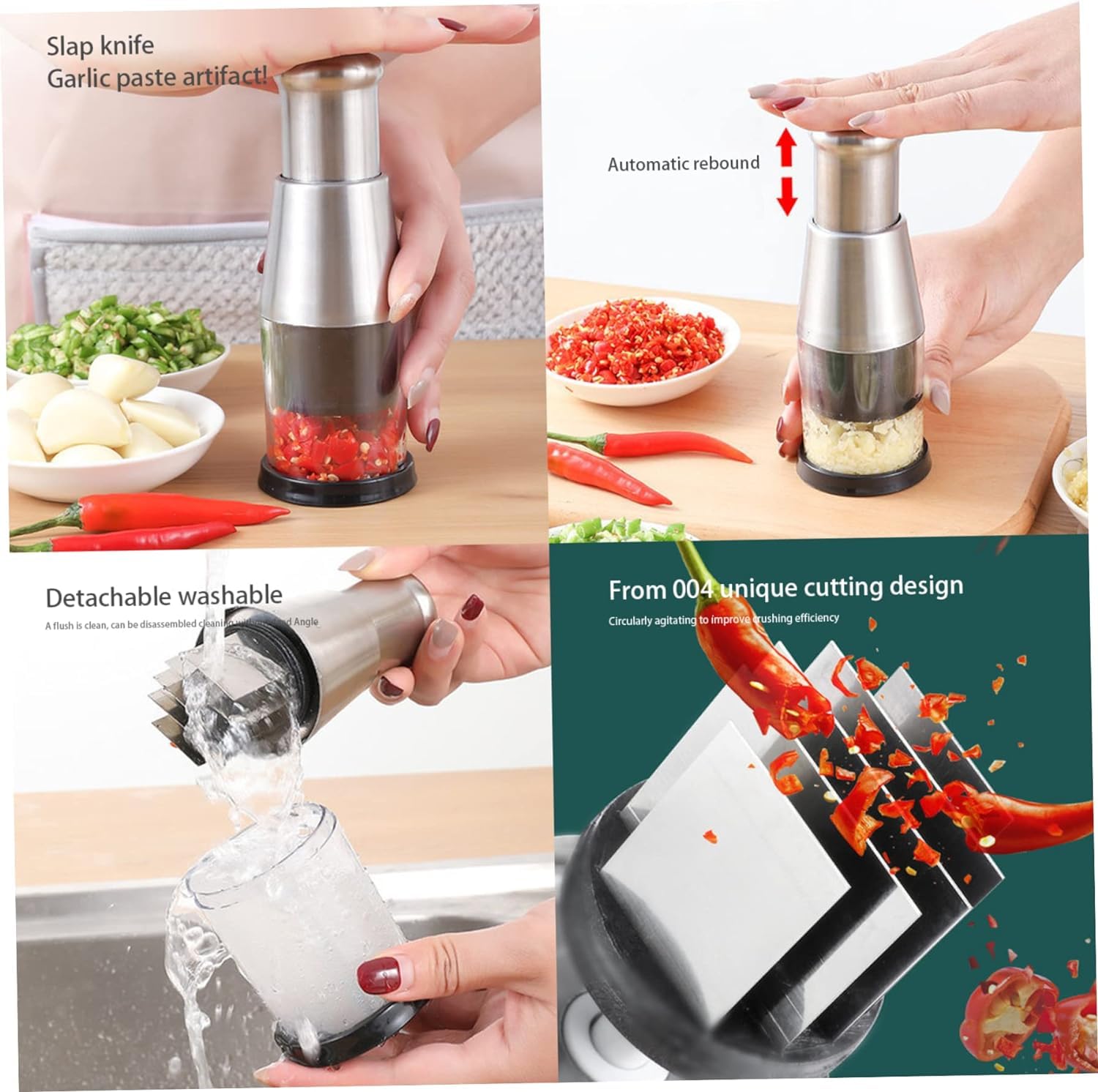Stainless Steel Hand Press Food Chopper